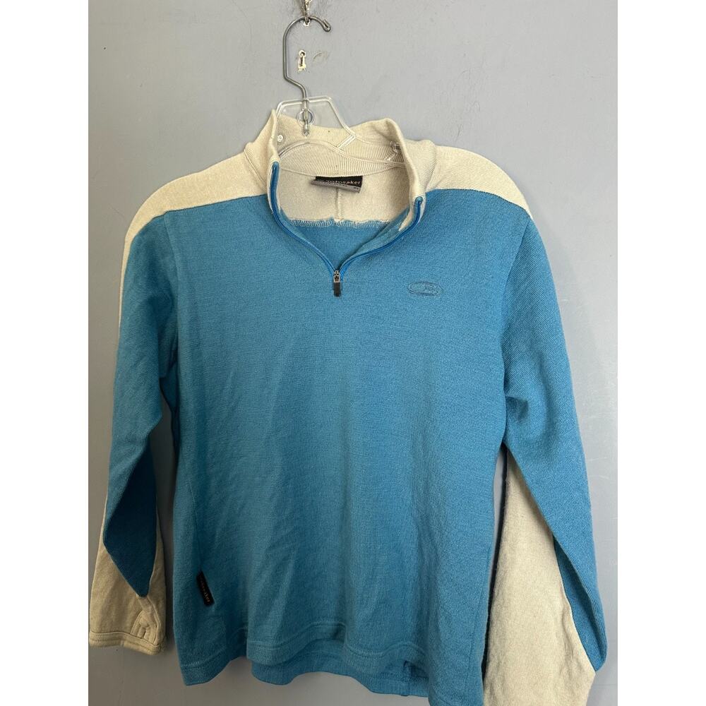 Womens Icebreaker 100% Wool Blue and Gray Pullover Size Small